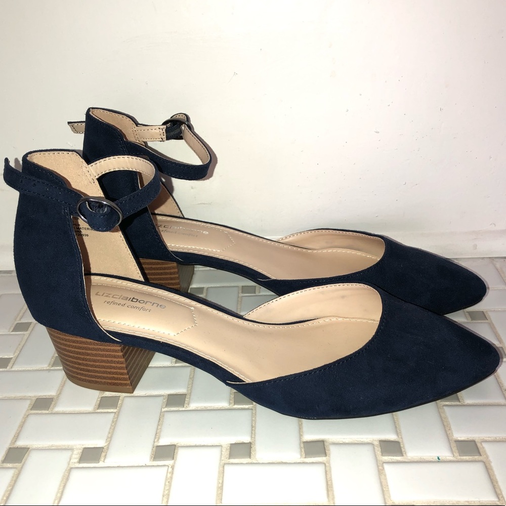 Liz Claiborne Block Heel Pumps Navy Size 7